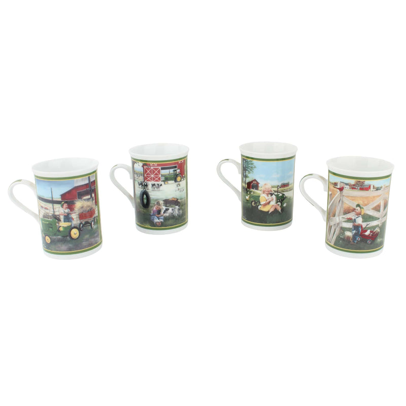 Lot of (4) John Deere Little Farmhands Collector Mugs by The Danbury Mint