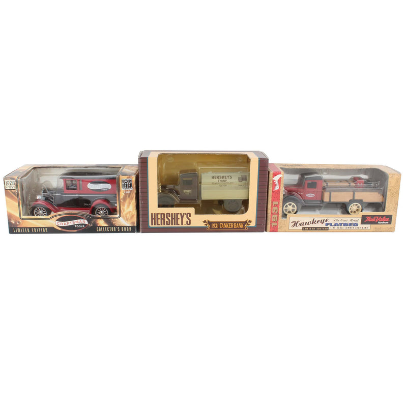 Lot of (2) 1/34 Delivery Truck Banks from ERTL and (1) Chevy Delivery Truck by Liberty Classics