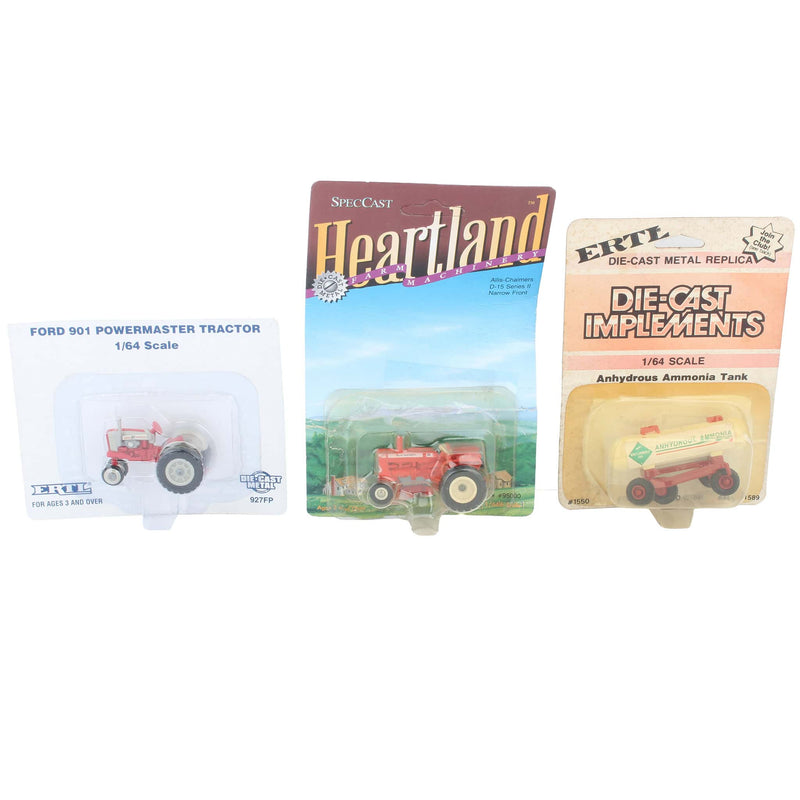 Lot of (2) 1/64 Tractors and (1) 1/64 Anhydrous Ammonia Tank