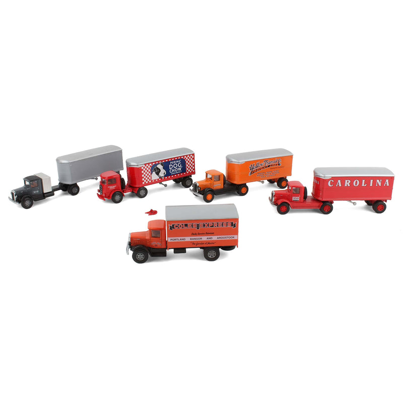 Lot of (5) 1/64 AHL Hartoy Mack Diecast Trucks & Trailers