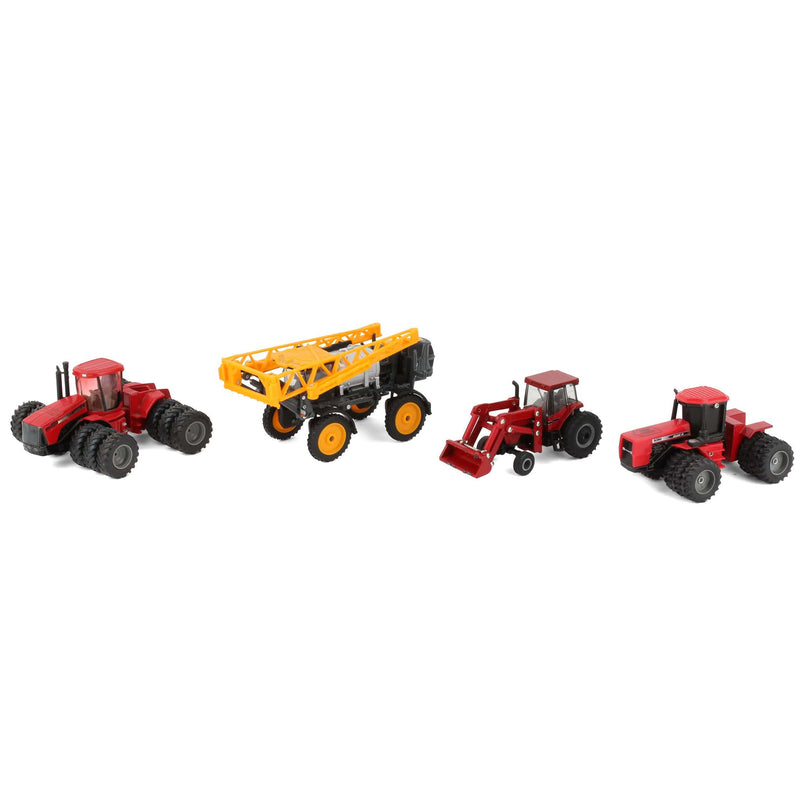 Lot of (2) 1/64 Case IH Tractors with Triples, (1) 1/64 Case IH Tractor with Loader, and (1) 1/64 Hagie Sprayer by ERTL