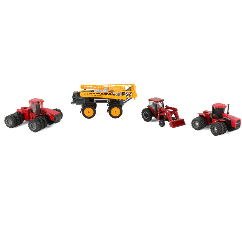 Lot of (2) 1/64 Case IH Tractors with Triples, (1) 1/64 Case IH Tractor with Loader, and (1) 1/64 Hagie Sprayer by ERTL