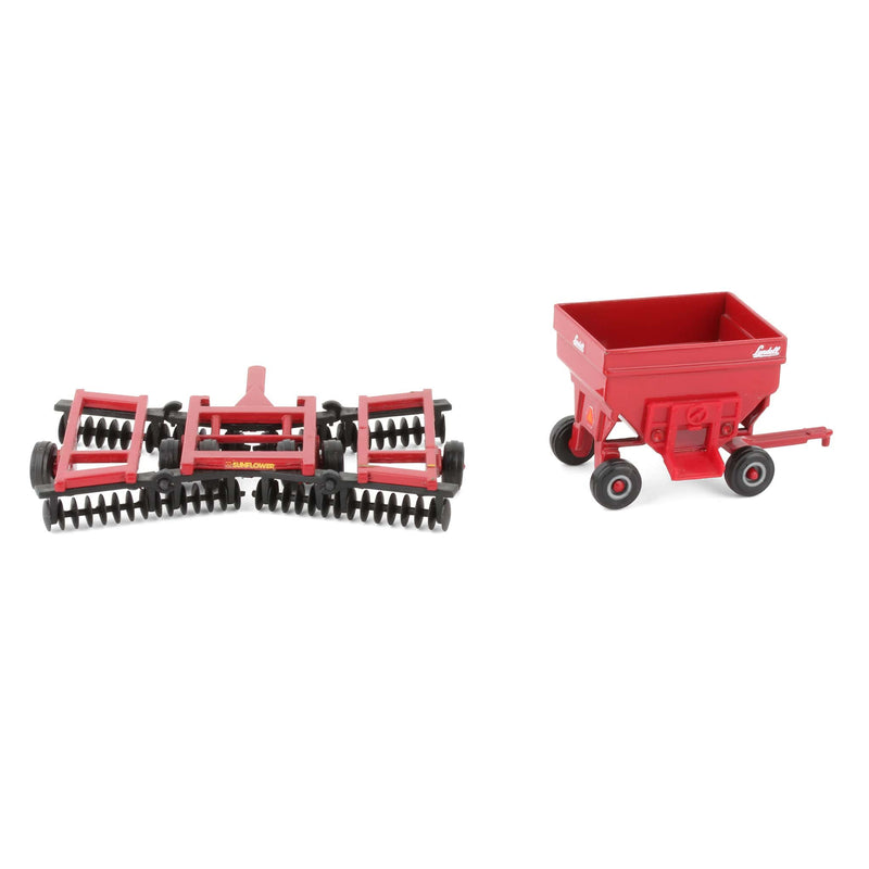 Lot of (1) 1/64 Sunflower Land Finisher and (1) 1/64 Lundell Wagon by ERTL