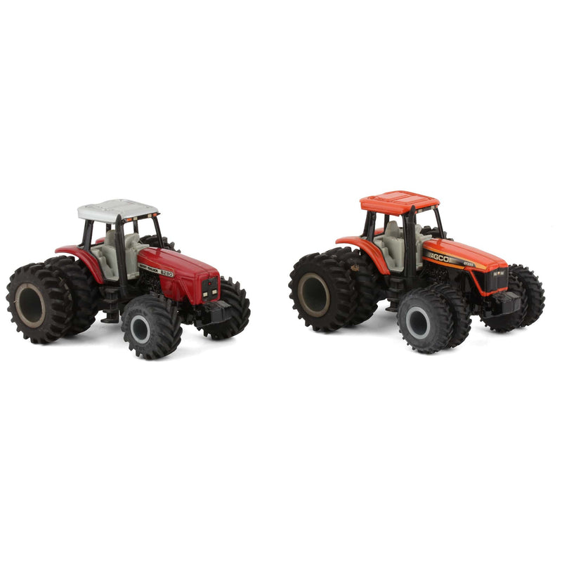 Lot of (1) 1/64 Custom AGCO Tractor and (1) 1/64 Custom Massey Ferguson Tractor by ERTL