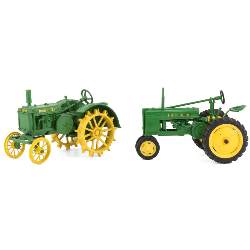 Lot of (1) 1/16 John Deere Tractor on Steel Wheels and (1) 1/16 John Deere Tractor on Rubber Tires by ERTL