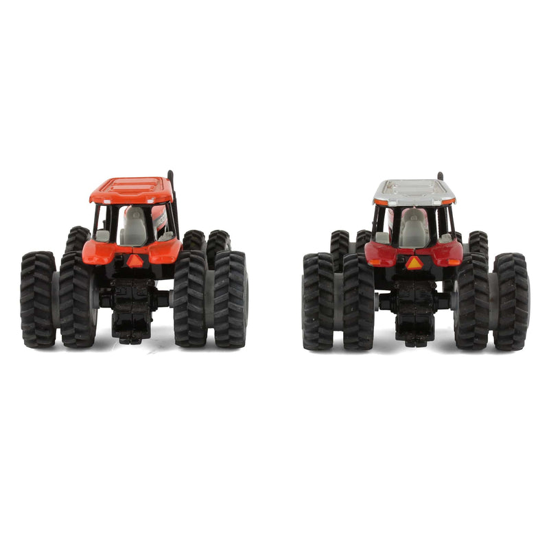 Lot of (1) 1/64 Custom Massey Ferguson Tractor and (1) 1/64 Custom AGCO DT225 Tractor by ERTL