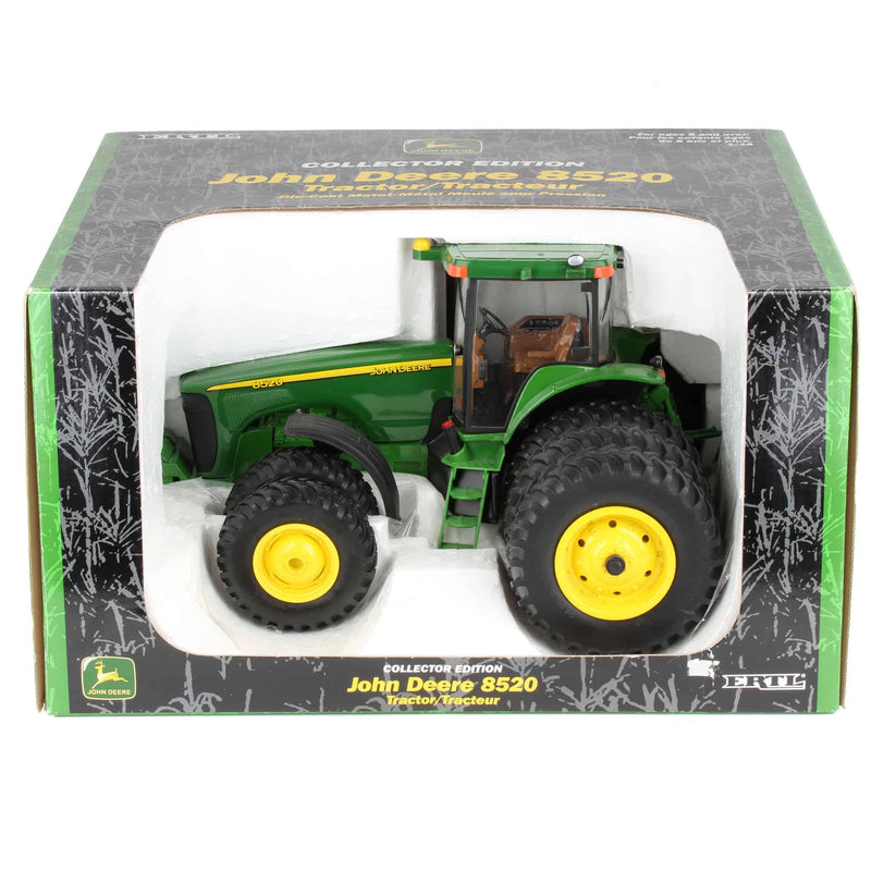 Lot of (2) 1/16 John Deere 8520 Tractors with Front Duals and Rear Triples Collector Edition by ERTL