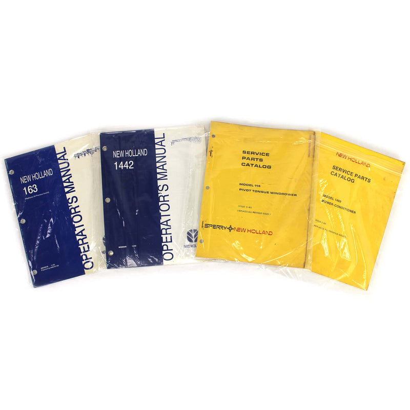 Lot of (2) New Holland Operator's Manuals and (2) New Holland Service Parts Catalogs