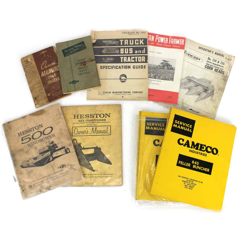 Lot of (9) Various Owners Manuals, Operator's Manuals and Service Manuals