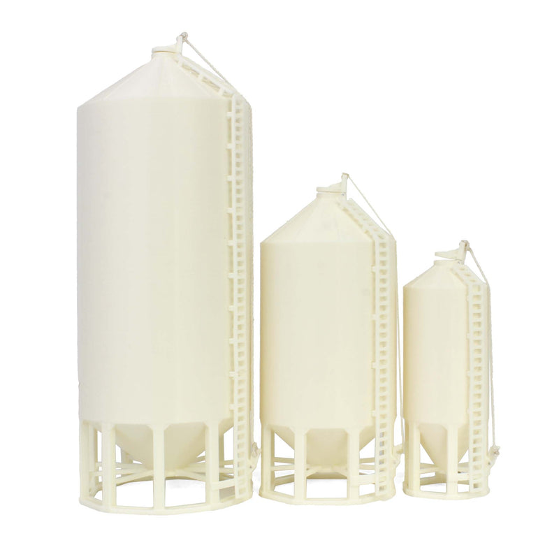 Lot of (3) 1/64 White Bushel Bins, 3D Printed