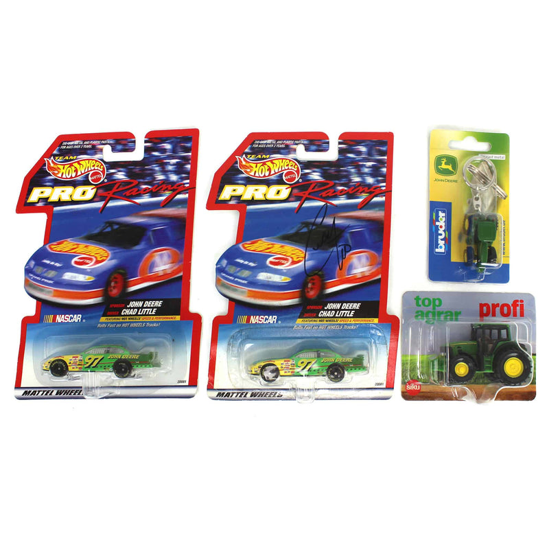 Lot of (2) John Deere Stock Cars and (2) John Deere Tractors