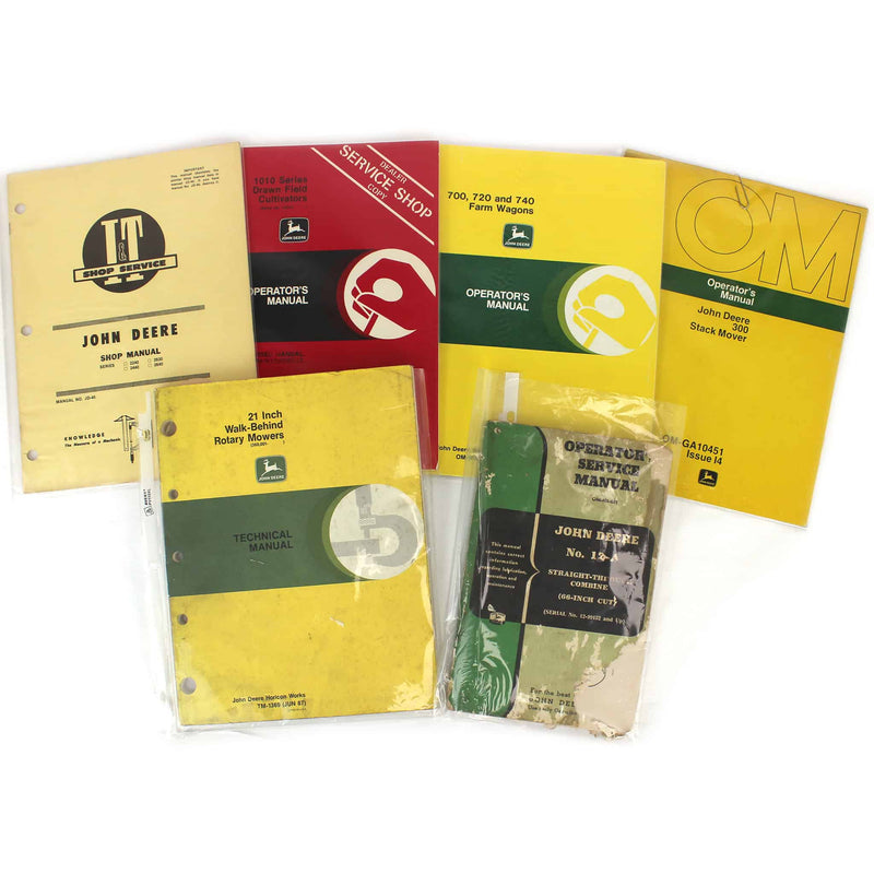 Lot of (4) John Deere Operating Manuals, (1) John Deere Shop Manual and (1) John Deere Technical Manual