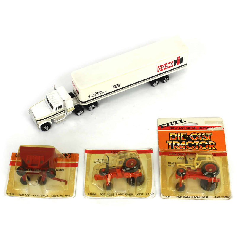 Lot of (1) Semi with Trailer, (2) Tractors and (1) Implement