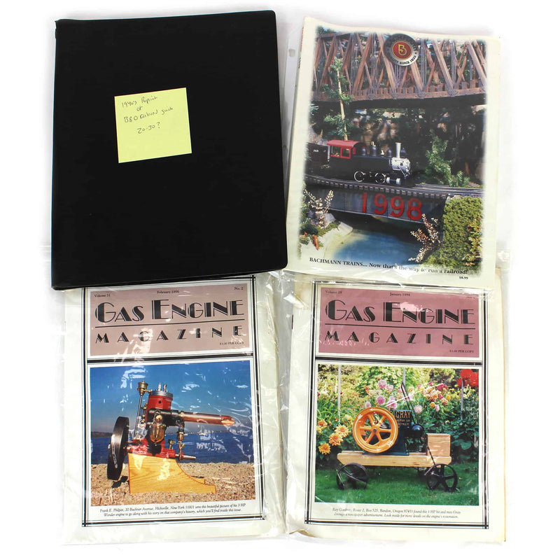 Lot of (2) Gas Engine Magazines, (1) 1998 Bachman Train Catalog and (1) B&O Dining Car  & Commissary Department Guide