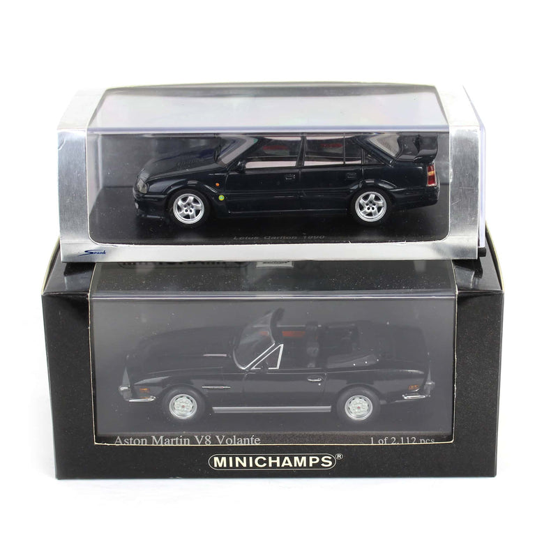 Lot of (1) 1/43 1990 Lotus Carlton and (1) 1/43 Aston Martin V8 Volante