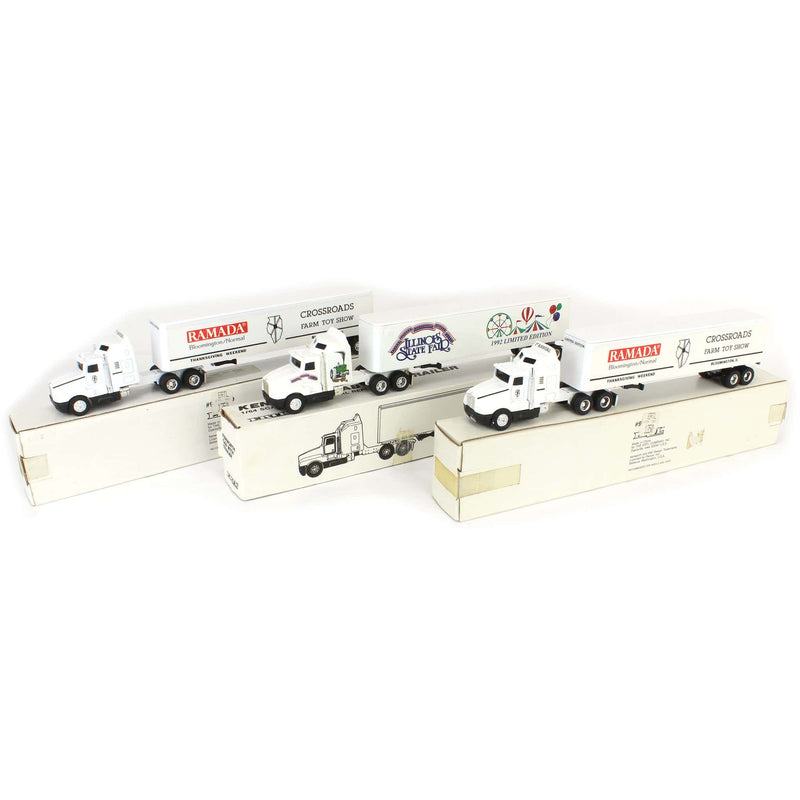 Lot of (3) 1/64 ERTL Semis with Box Trailers