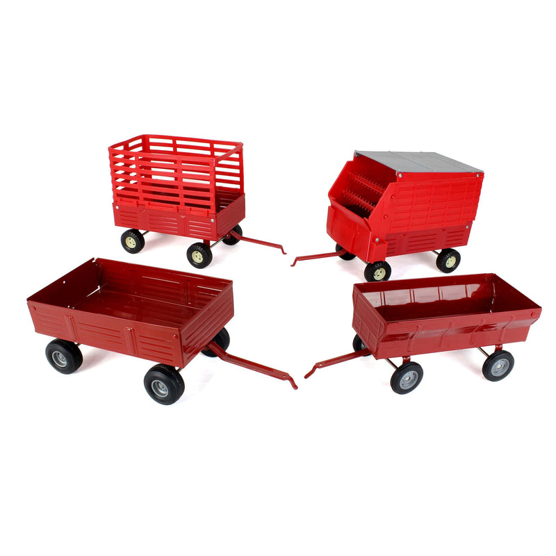 Lot of (4) 1/16 Red ERTL Farm Wagons