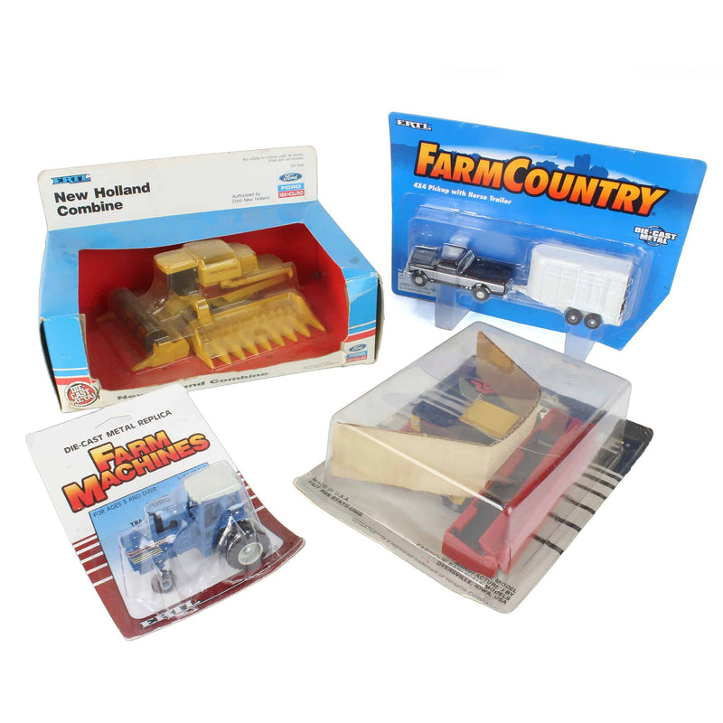 Lot of (2) Tractors , (1) Combine and (1) Pickup with Horse Trailer