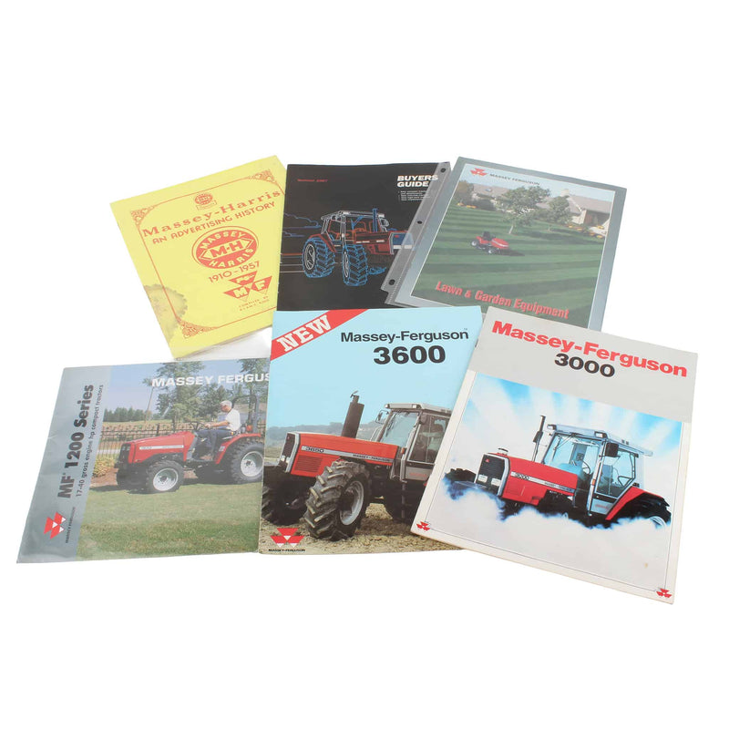Lot of (4) Massey-Ferguson Sales Brochures, (1) Massey-Ferguson Buyers Guide and (1) Massey-Harris An Advertizing History