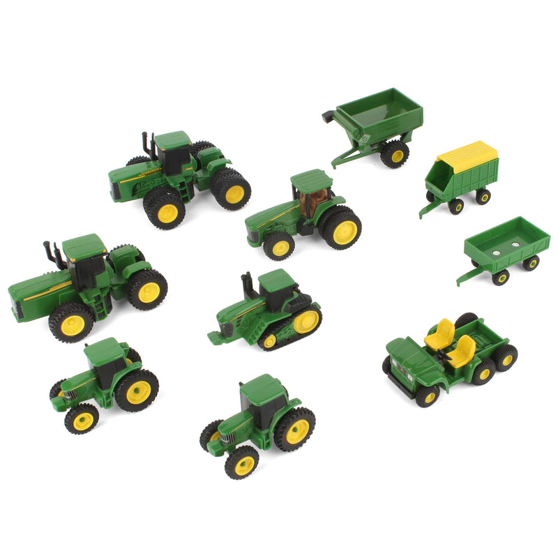 Lot of (6) 1/64 John Deere Tractors, (1) 1/64 John Deere ATV and (3) 1/64 Wagons