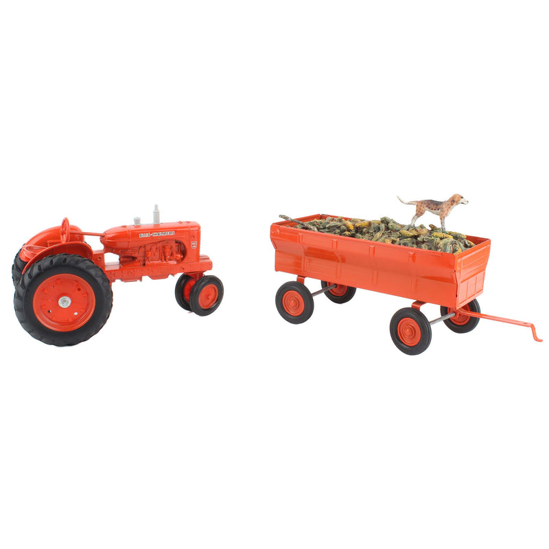 Lot of (1) 1/16 Allis Chalmers Tractor and (1) 1/16 Trailer with Load