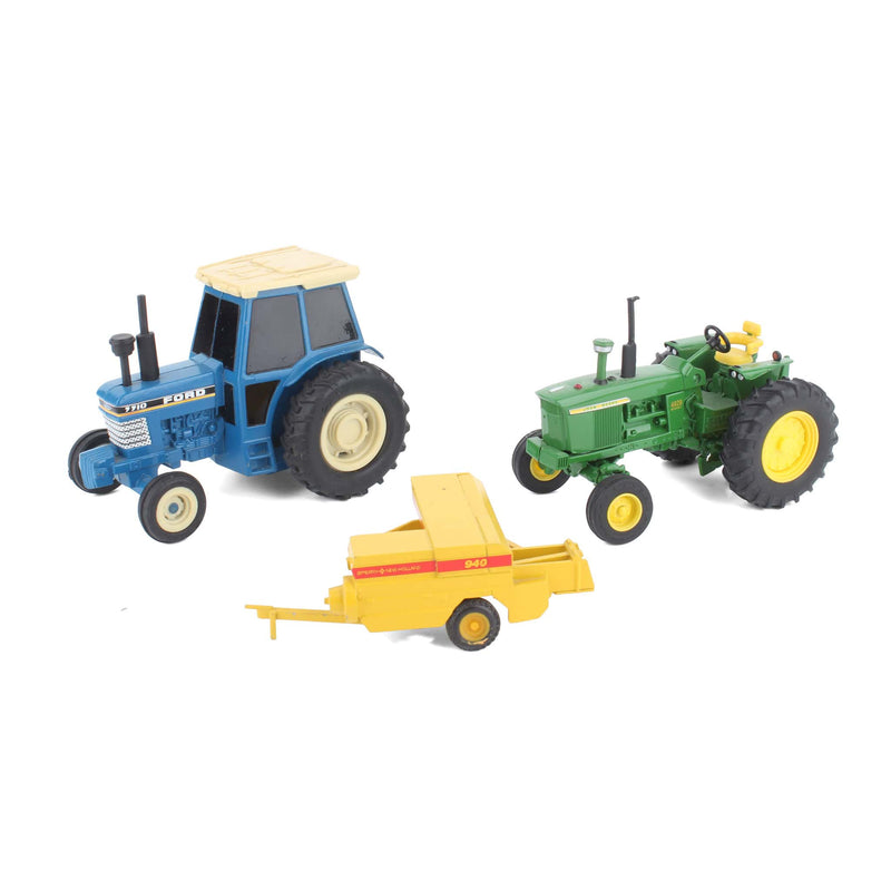 Lot of (2) 1/32 Tractors and (1) Farm Implement