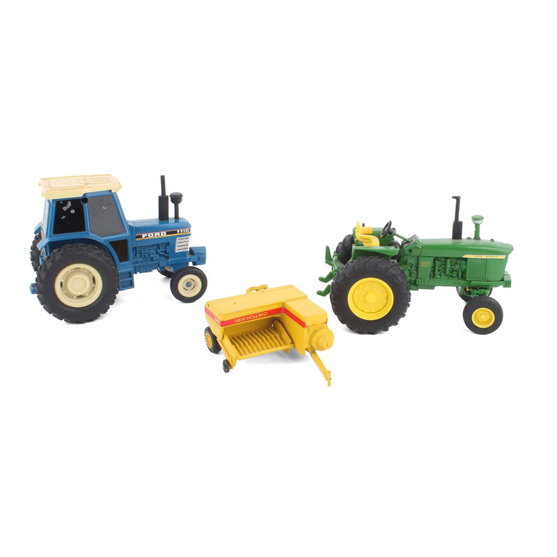 Lot of (2) 1/32 Tractors and (1) Farm Implement