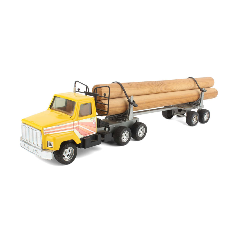 Lot of (2) Heavy Duty Logger Semi Trucks and Log Trailers with Logs by ERTL