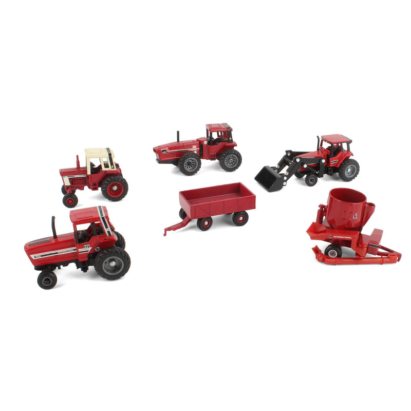 Lot of (4) 1/64 Case Tractors and (2) 1/64 Implements