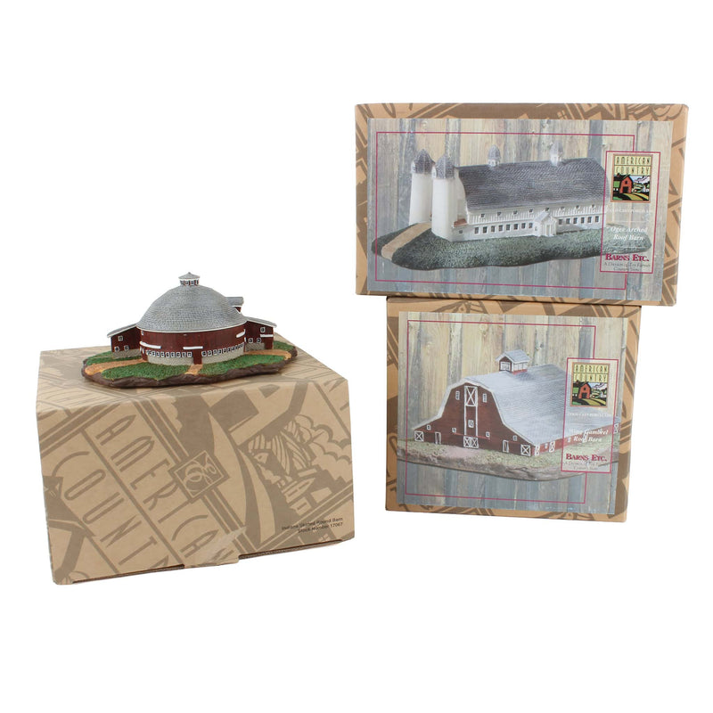 Lot of (3) American Country Barns by Lowell Davis