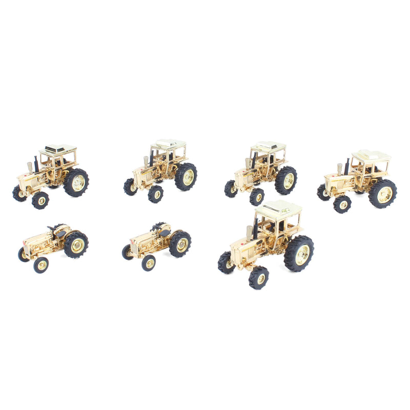 Lot of (7) 1/64 Gold Tractors