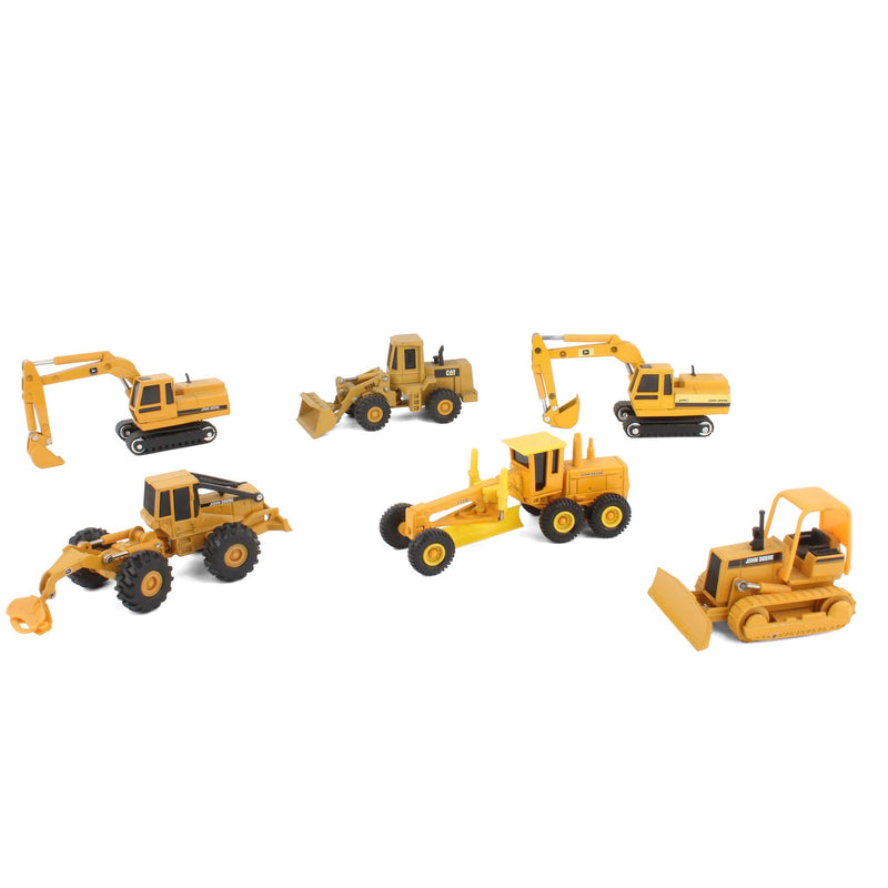 Lot of (5) 1/64 John Deere and (1) CAT Construction Vehicles