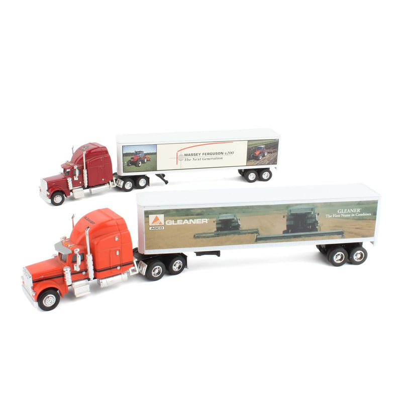Lot of (2) Semi Trucks with Associated Box Trailers