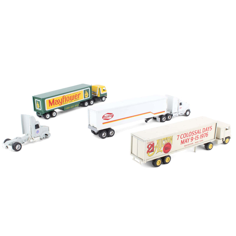Lot of (3) 1/64 Semis with Trailer and (1)  Semi without Trailer - Damaged