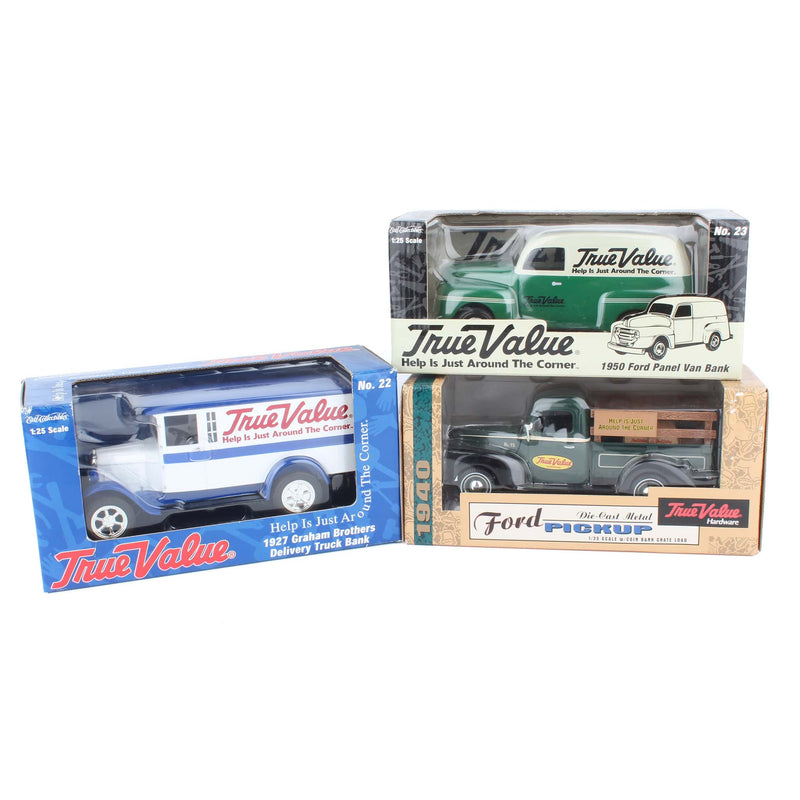 Lot of (3) 1/25 True Value Delivery Vehicle Banks