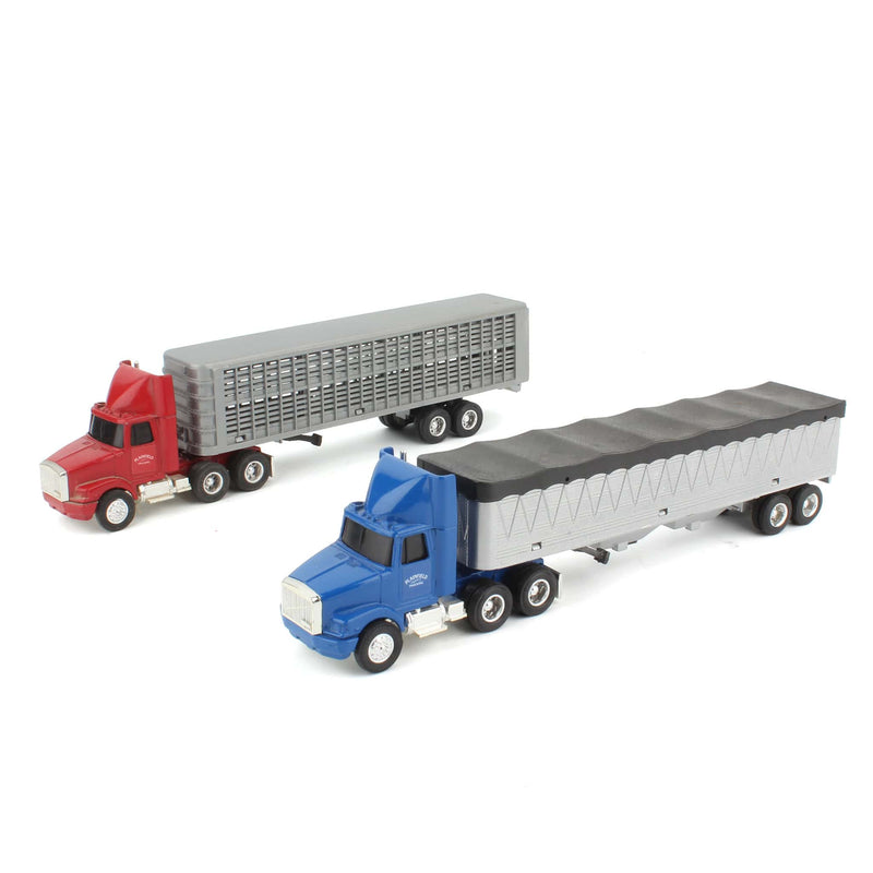Lot of (2) 1/64 Farming Semis with Trailers