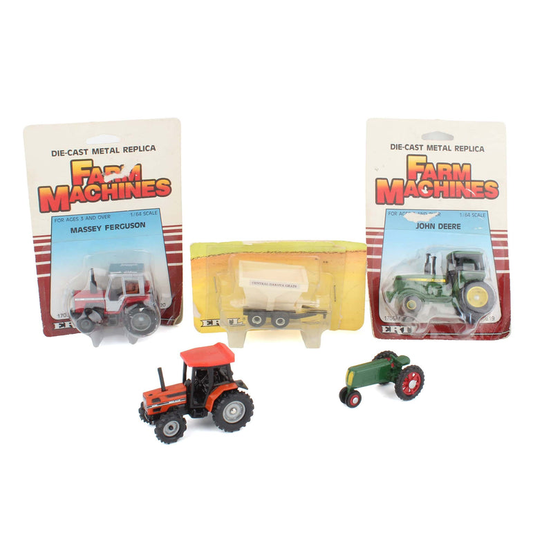 Lot of (4) 1/64 Assorted Tractors and (1) Farm Implement