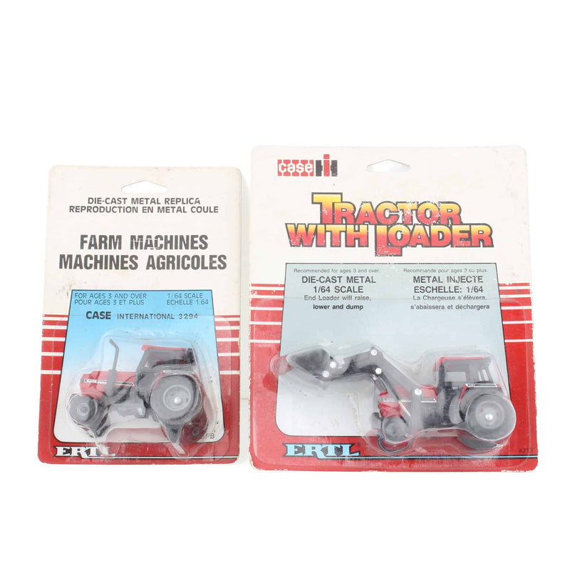 Lot of (2) 1/64 Case International Tractors with English and French Writing by ERTL