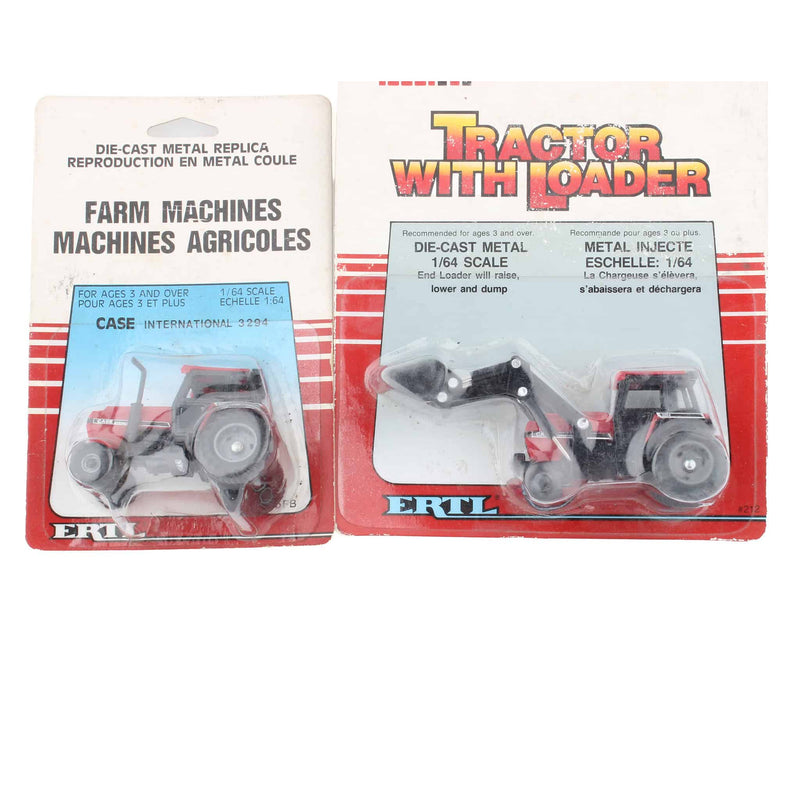 Lot of (2) 1/64 Case International Tractors with English and French Writing by ERTL