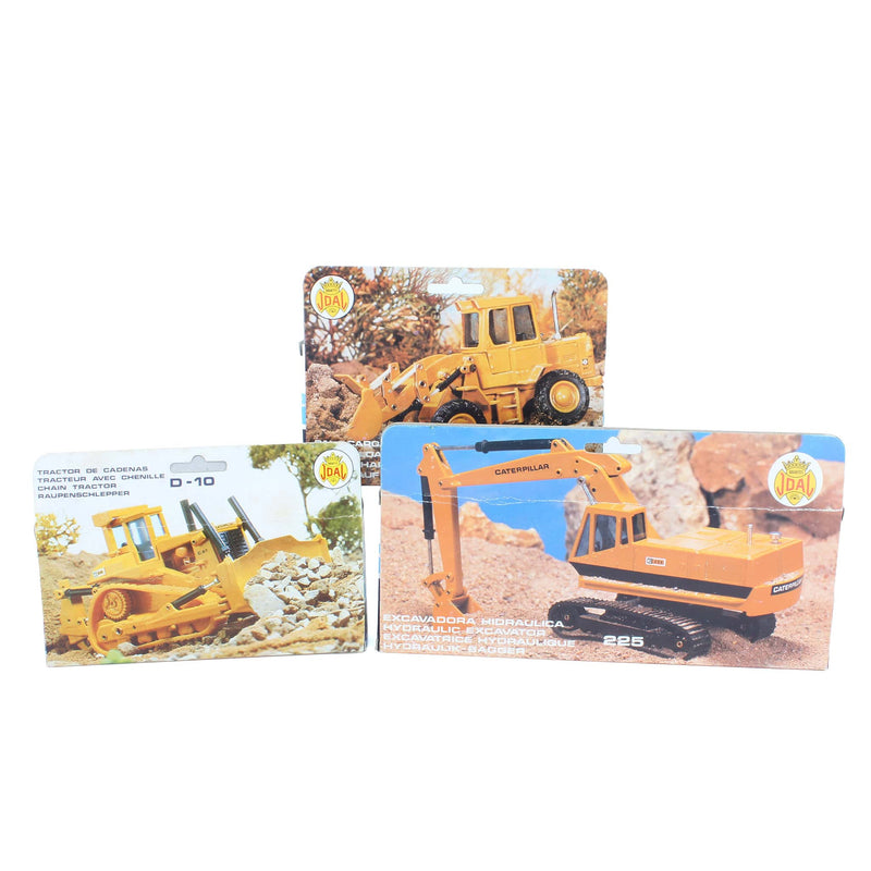 Lot of (2) 1/70 Caterpillar Construction Vehicles and (1) 1/50 Caterpillar Construction Vehicle by Joal