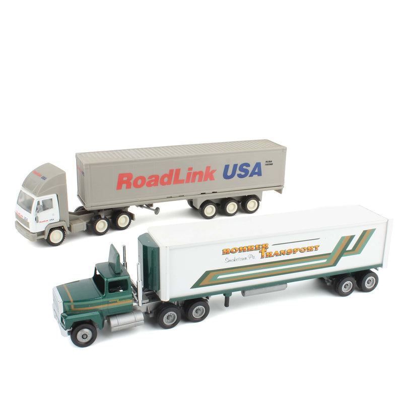 Lot of (1) Diecast Semi Truck and (1) Plastic Semi Truck