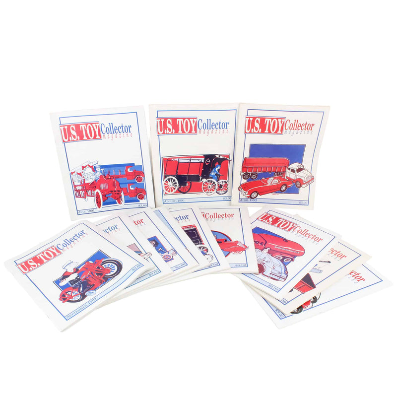 Lot of (12) Issues of U.S. Toy Collector Magazine from July 1991 Through June 1992