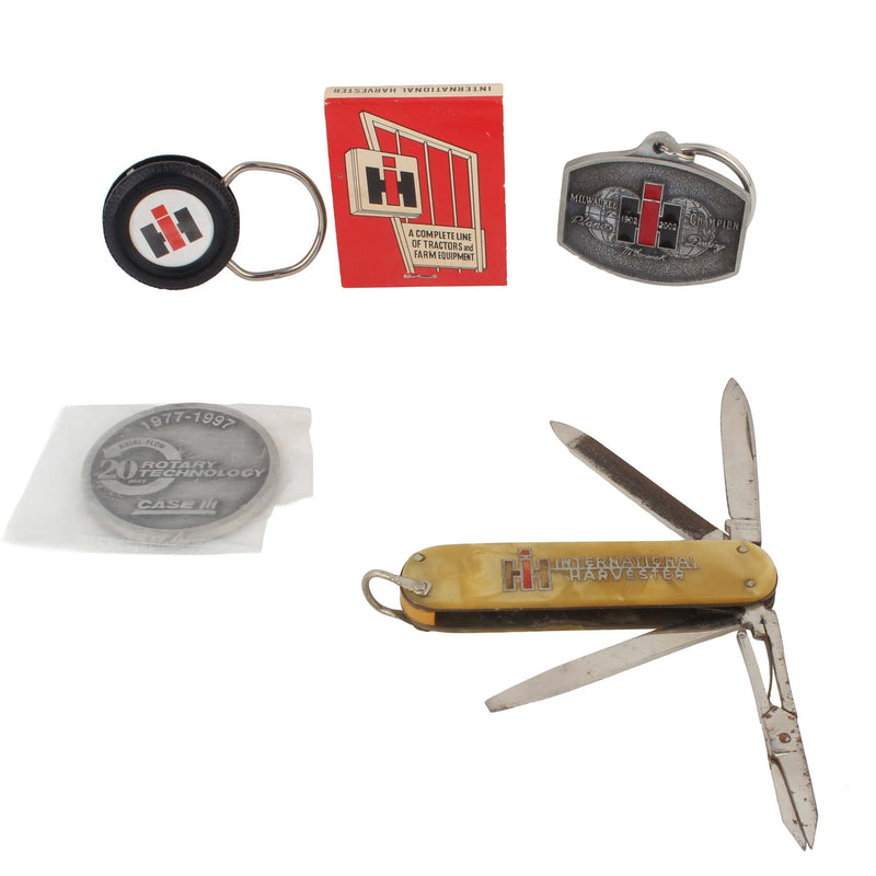 Lot of (2) Key Chains, (1) Medallion, (1) Pocket Knife, and (1) Matchbox