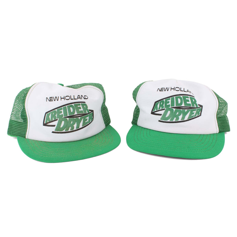 Lot of (2) Vintage New Holland Kreider Dryer Snapback Trucker Style Hats