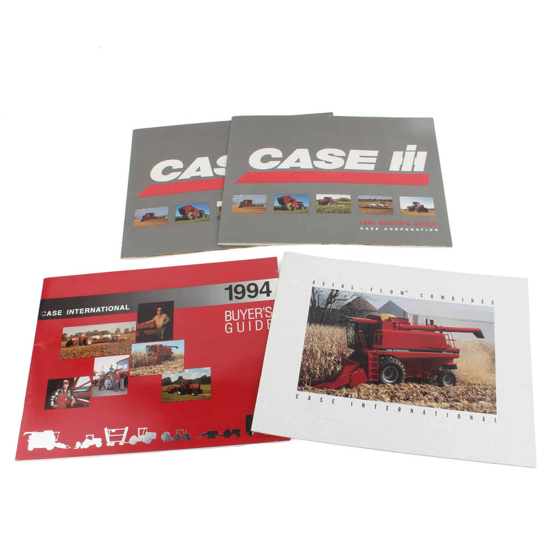 Lot of (3) Case IH Buyers Guides and (1) Case Combine Info Brochure