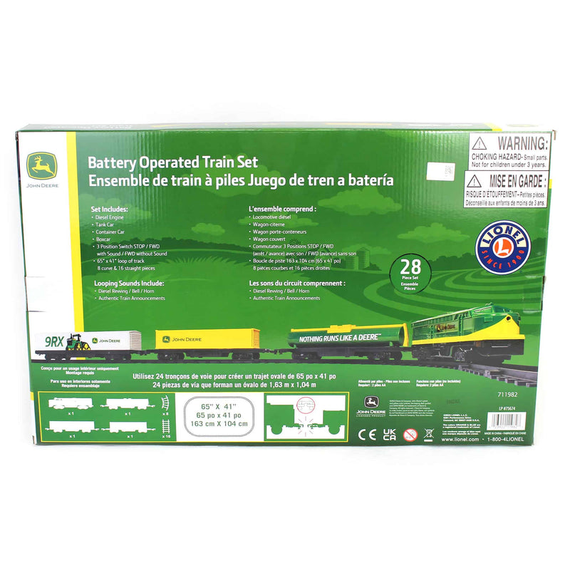 (B&D) Lionel John Deere Battery Operated Diesel Train Set - Damaged Item