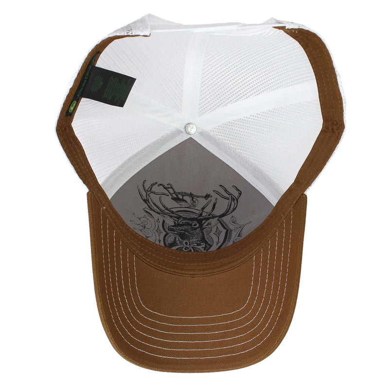 John Deere Logo Construction Brown & Light Gray Mesh Back Hat