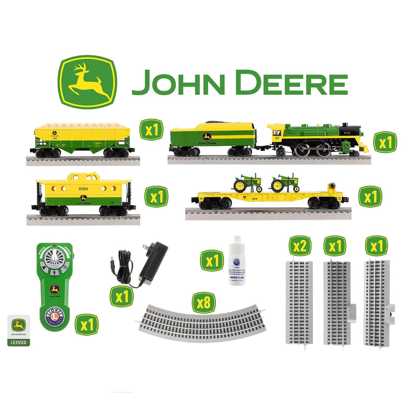 1/48 John Deere Steam Freight LionChief Electric O Gauge Bluetooth 5.0 Train Set with Remote by Lionel