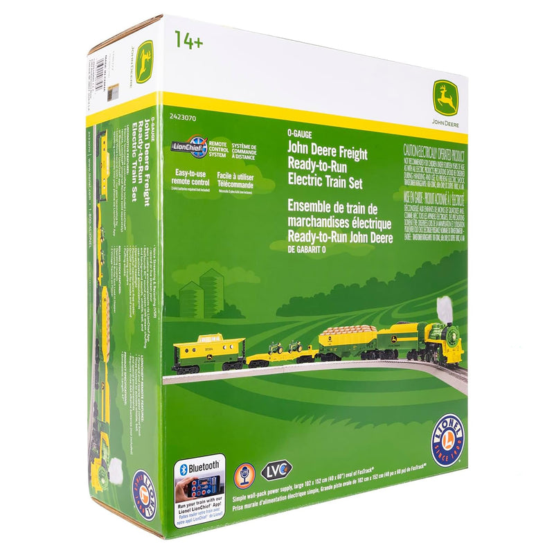 1/48 John Deere Steam Freight LionChief Electric O Gauge Bluetooth 5.0 Train Set with Remote by Lionel