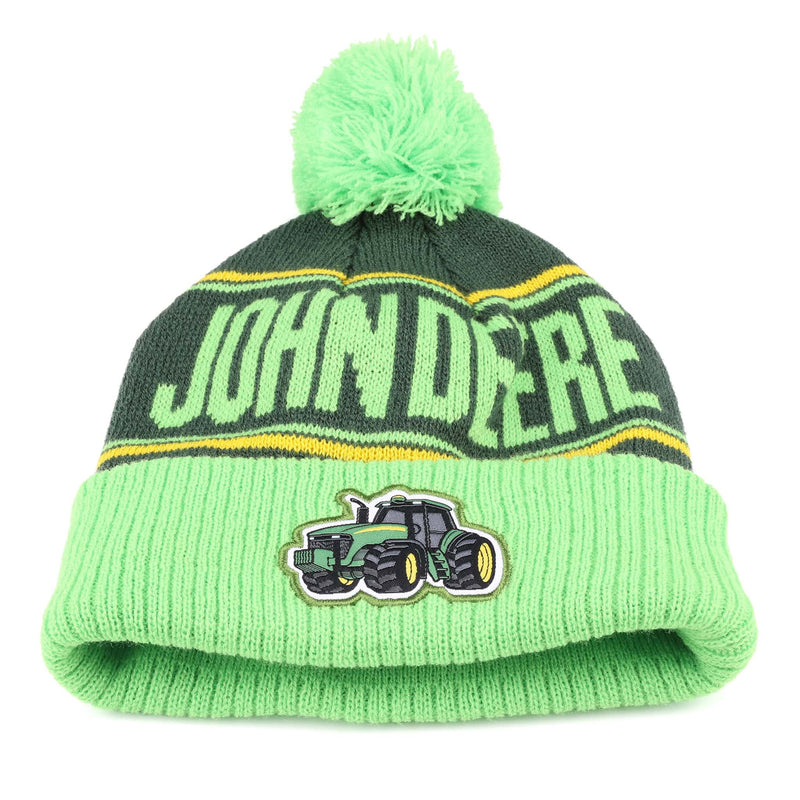 Youth John Deere Green & Yellow Stitched Tractor Beanie Hat